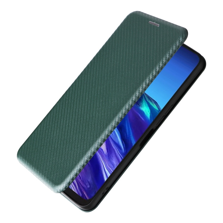For TCL 40 XL Carbon Fiber Texture Flip Leather Phone Case(Green) - TCL by buy2fix | Online Shopping UK | buy2fix