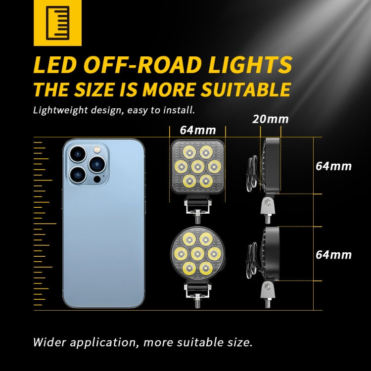 9-30V 12W 6000K 2.5 inch Car LED Engineering Auxiliary Light(White Light) - Work Lights by buy2fix | Online Shopping UK | buy2fix
