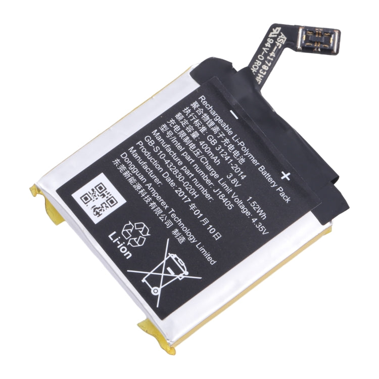 For Sony J18405 Smart Watch Battery Replacement GB-S10-432830-010H 400mAh - For Watch by buy2fix | Online Shopping UK | buy2fix