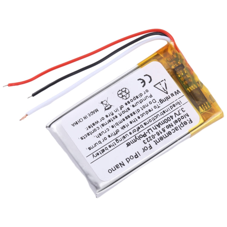 For iPod Nano 1 1st Generation MP3 Battery Replacement 616-0223 400mAh - For iPad & iPod Series by buy2fix | Online Shopping UK | buy2fix