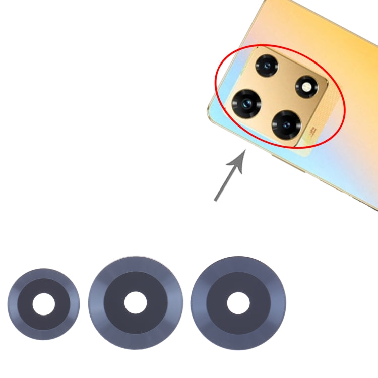 For Infinix Note 30 Pro X678B 10set Back Camera Lens - Camera Parts by buy2fix | Online Shopping UK | buy2fix