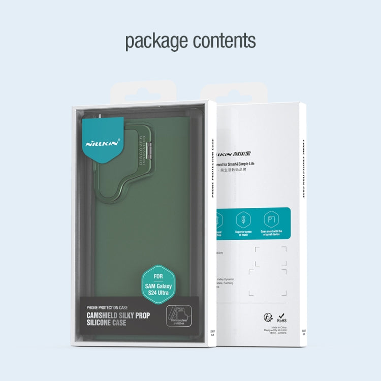 For Samsung Galaxy S24 Ultra 5G NILLKIN CamShield Prop Liquid Silicone Phone Case(Green) by NILLKIN