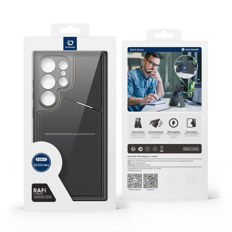 For Samsung Galaxy S24 Ultra 5G DUX DUCIS Rafi II Series MagSafe Magnetic Holder RFID Phone Case(Black) - Galaxy S24 Ultra 5G Cases by DUX DUCIS | Online Shopping UK | buy2fix