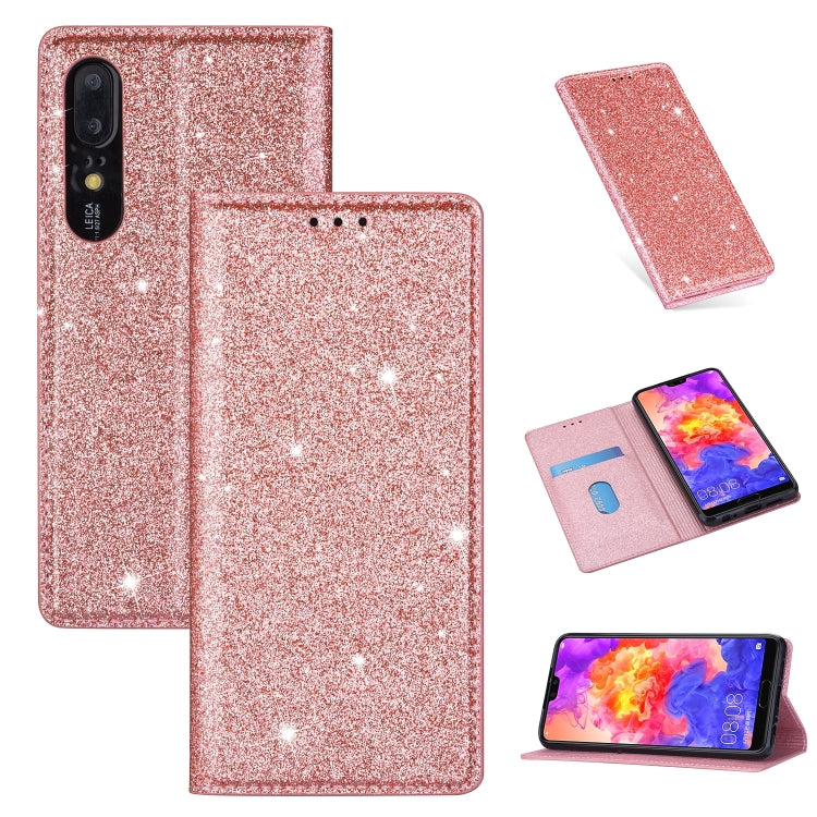 For Huawei P20 Pro Ultrathin Glitter Magnetic Horizontal Flip Leather Case with Holder & Card Slots(Rose Gold) - Huawei Cases by buy2fix | Online Shopping UK | buy2fix