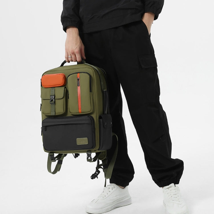 Cwatcun D117 Large Capacity Photography Backpack Shoulders Laptop Camera Bag, Size:42 x 31 x 13cm(Army Green) by Cwatcun