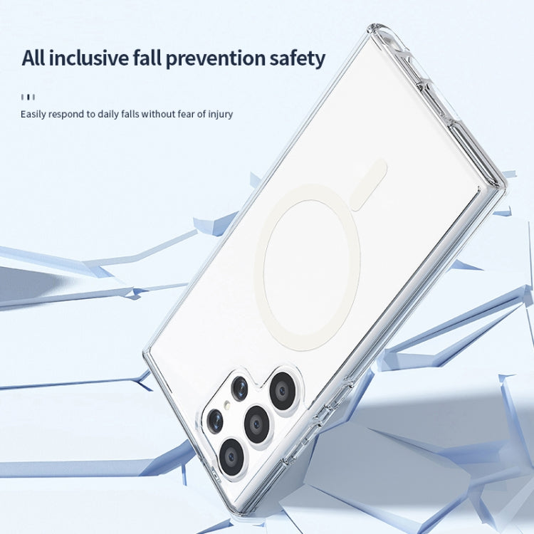 For Samsung Galaxy S24 5G Terminator Style Glitter Powder MagSafe Magnetic Phone Case(Transparent) by buy2fix