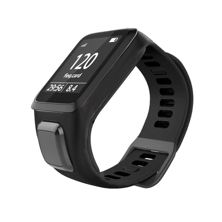 For Tomtom 2 / 3 Universal Silicone Watch Band(Black) - Watch Bands by buy2fix | Online Shopping UK | buy2fix
