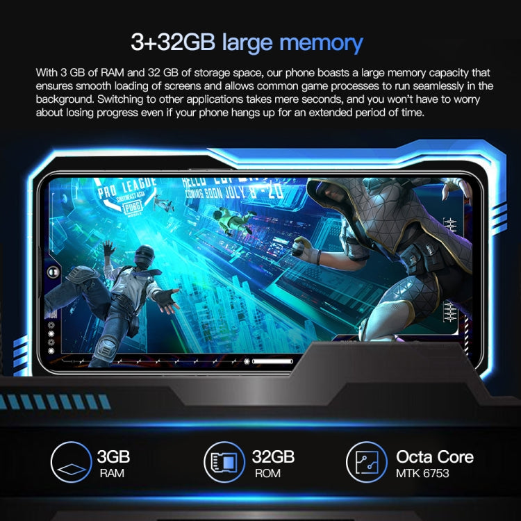 Povo5pro / PU31, 3GB+32GB, 6.53 inch Face Identification Android 8.1 MTK6753 Octa Core, Network: 4G, AI GPT4, Dual SIM(Silver) - by buy2fix | Online Shopping UK | buy2fix