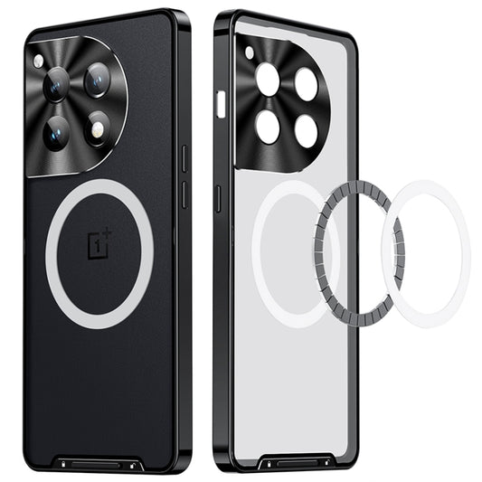 For OnePlus 12 MagSafe Magnetic Frosted Metal Phone Case(Black) by buy2fix