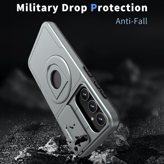 For Samsung Galaxy S23 5G Camshield MagSafe Ring Holder Armor Phone Case(Titanium Grey) by buy2fix