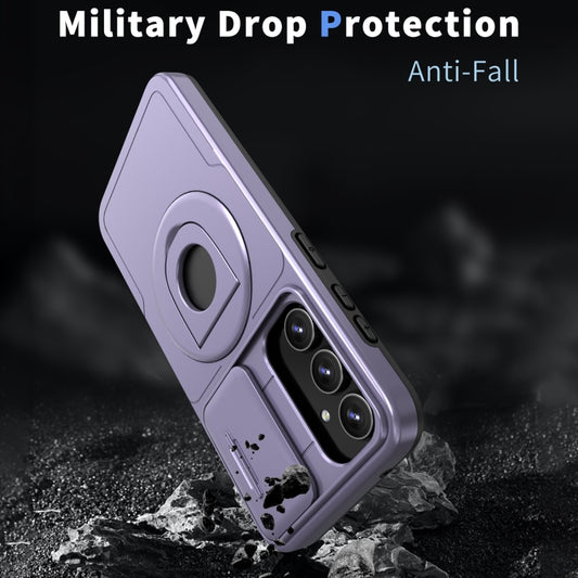 For Samsung Galaxy S23 5G Camshield MagSafe Ring Holder Armor Phone Case(Puple) by buy2fix