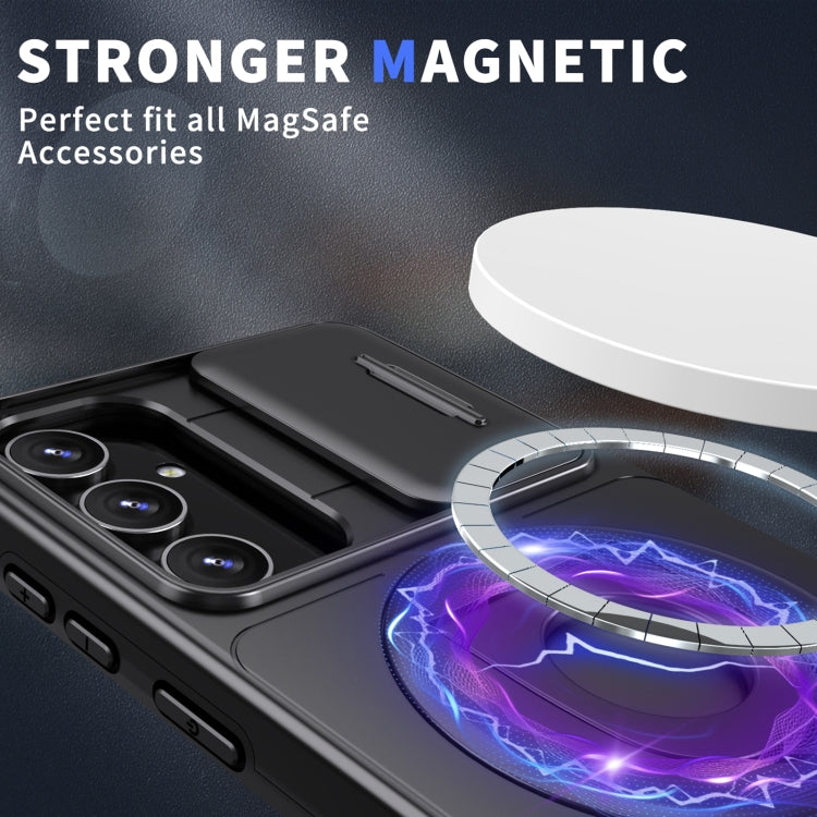For Samsung Galaxy S22 5G Camshield MagSafe Ring Holder Armor Phone Case(Black) - Galaxy S22 5G Cases by buy2fix | Online Shopping UK | buy2fix