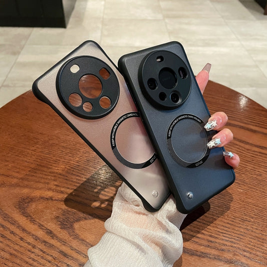 For Huawei Mate 60 Pro+ Edgeless Magsafe Magnetic Frosted Transparent PC Phone Case(Black) by buy2fix