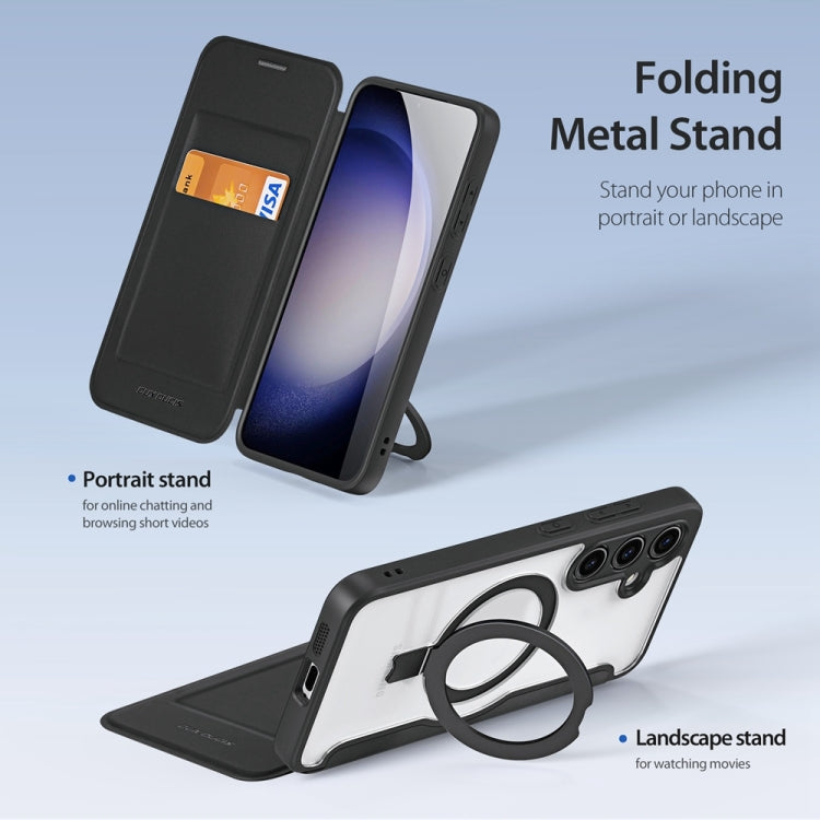 For Samsung Galaxy S24+ 5G DUX DUCIS Skin X Pro Series Magsafe Ring Holder Leather Phone Case(Black) - Galaxy S24+ 5G Cases by DUX DUCIS | Online Shopping UK | buy2fix