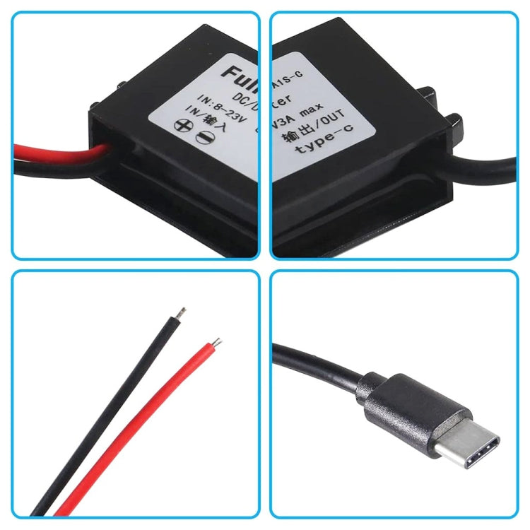 12V to 5V 3A Car Power Converter DC Module Voltage Regulator, Style:USB Female with Ears - Car Modification by buy2fix | Online Shopping UK | buy2fix