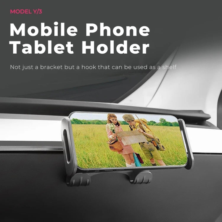 For Tesla Model 3 / Y Car Rear Seat Phone Tablet Holder, Style:Base + Phone Bracket - Special Car Holders by buy2fix | Online Shopping UK | buy2fix