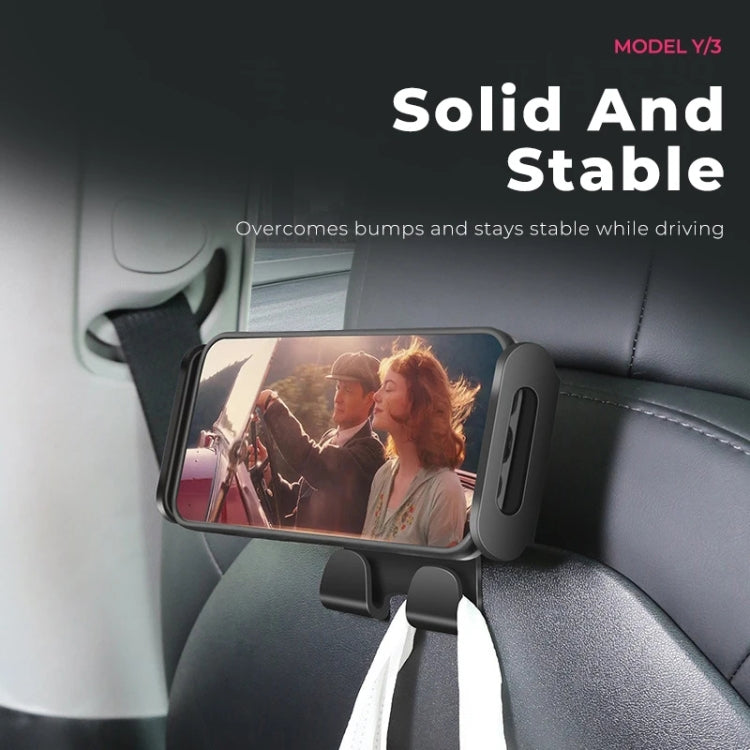 For Tesla Model 3 / Y Car Rear Seat Phone Tablet Holder, Style:Base + Phone Bracket - Special Car Holders by buy2fix | Online Shopping UK | buy2fix