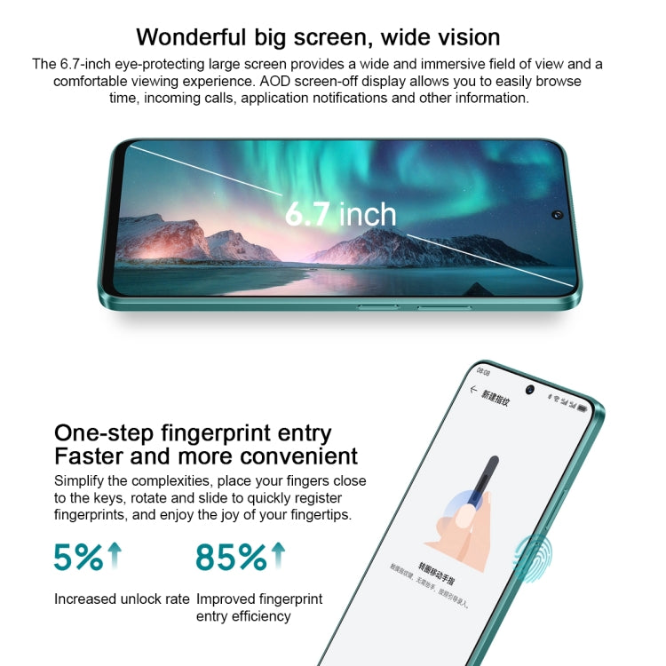 HUAWEI Enjoy 70 Pro, 8GB+128GB, Side Fingerprint Identification, 6.7 inch HarmonyOS 4.0 Qualcomm Snapdragon 680 Octa Core 2.4GHz, Network: 4G, OTG, Not Support Google Play(White) by Huawei