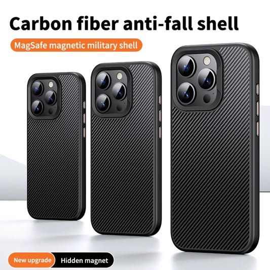 For iPhone 14 Pro Kevlar Fiber Shockproof MagSafe Phone Case(Black) by buy2fix