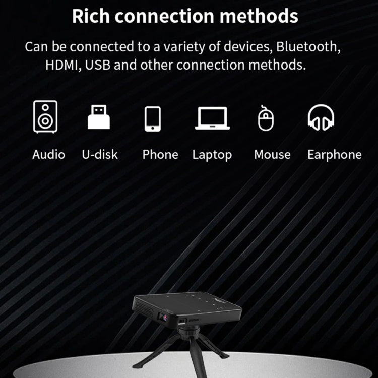 S90 DLP Android 9.0 2GB+32GB 4K Mini WiFi Smart Projector, Power Plug:EU Plug(Black) - Mini Projector by buy2fix | Online Shopping UK | buy2fix