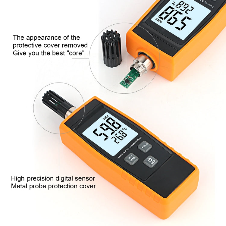 RZ852 Digital Temperature and Humidity Meter(Orange) - Thermostat & Thermometer by buy2fix | Online Shopping UK | buy2fix