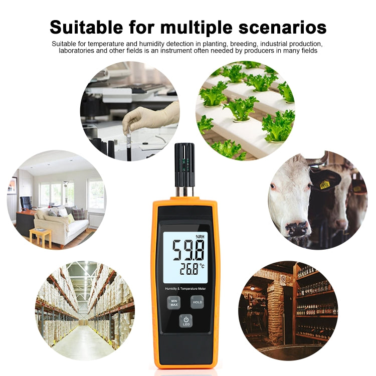 RZ852 Digital Temperature and Humidity Meter(Orange) - Thermostat & Thermometer by buy2fix | Online Shopping UK | buy2fix