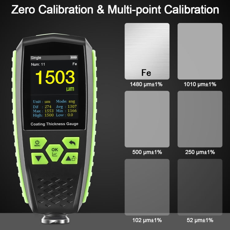 RZ860 Metal Coating Thickness Gauge(Green) - Coating Thickness Gauge by buy2fix | Online Shopping UK | buy2fix