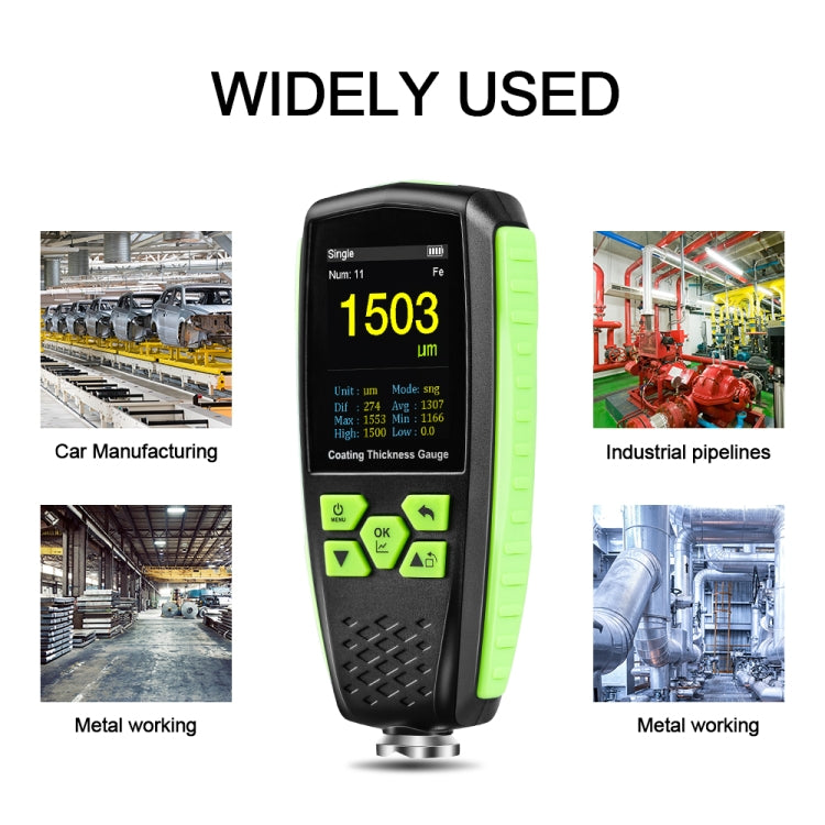 RZ860 Metal Coating Thickness Gauge(Green) - Coating Thickness Gauge by buy2fix | Online Shopping UK | buy2fix