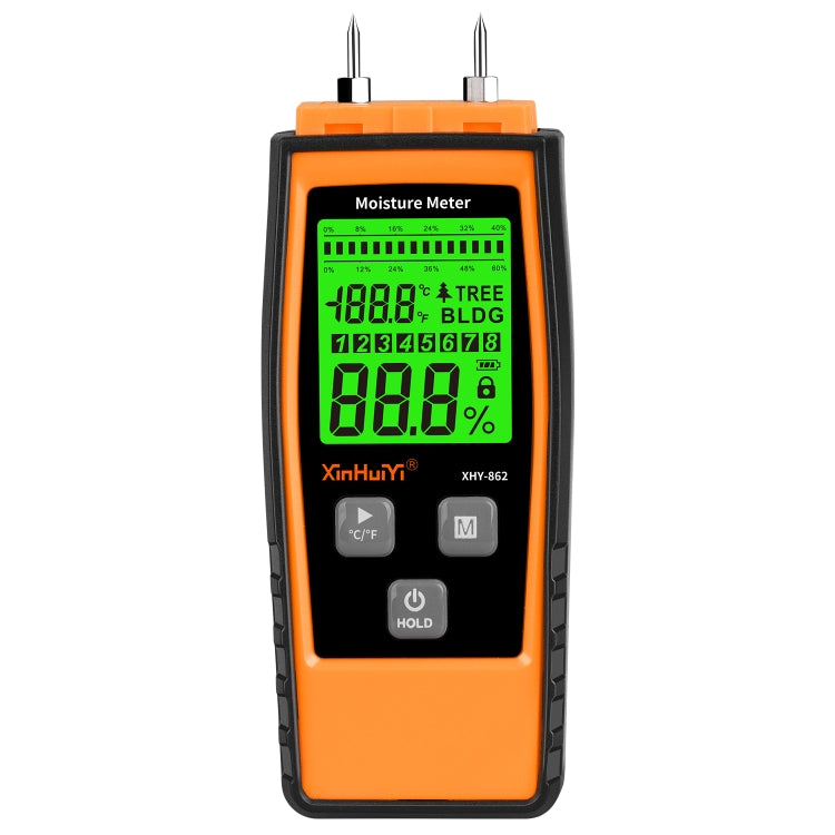 RZ862 Detachable Probe Wood Moisture Tester(Orange) - PH & Moisture Meter by buy2fix | Online Shopping UK | buy2fix