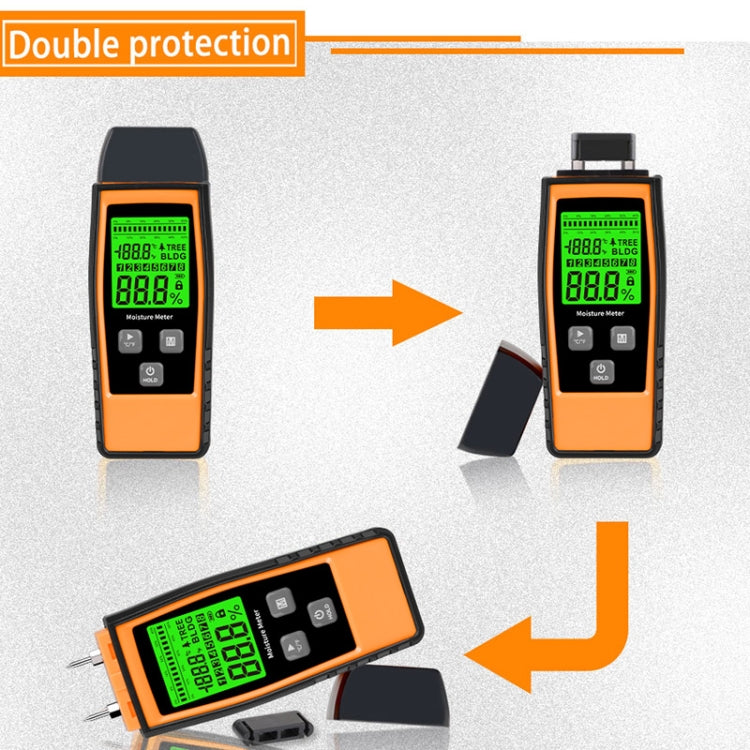 RZ862 Detachable Probe Wood Moisture Tester(Orange) - PH & Moisture Meter by buy2fix | Online Shopping UK | buy2fix