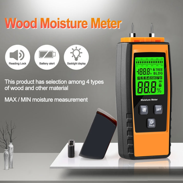 RZ862 Detachable Probe Wood Moisture Tester(Orange) - PH & Moisture Meter by buy2fix | Online Shopping UK | buy2fix