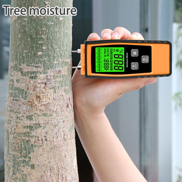 RZ862 Detachable Probe Wood Moisture Tester(Orange) - PH & Moisture Meter by buy2fix | Online Shopping UK | buy2fix