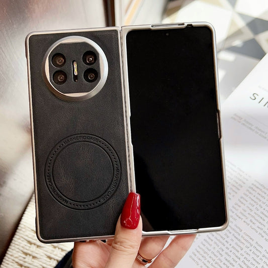 For Huawei Mate X5 Skin Feel Leather Texture MagSafe Pearlescent Paint Shockproof Phone Case(Black) by buy2fix