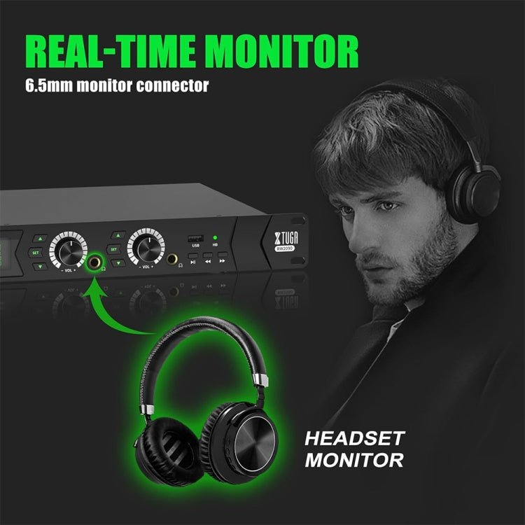 XTUGA RW2090 Professional Stage Wireless 2 Channel In Ear Monitoring System 2 in 1(AU Plug) by XTUGA