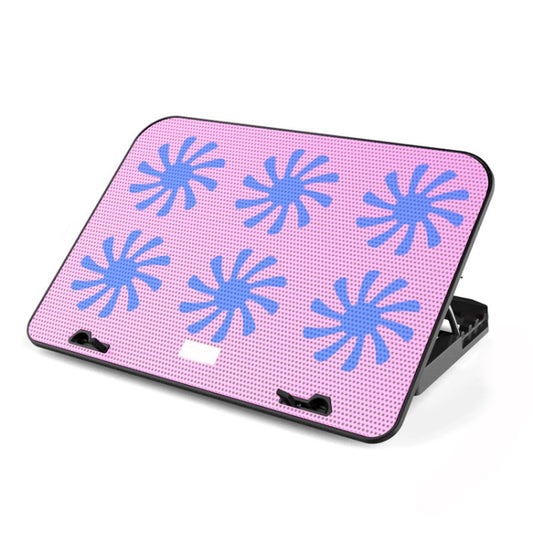 ICE COOREL Notebook Computer Base Speed Control Silent Six-fan Cooling Holder Cooling Rack, Style: Premium Edition(Charm Powder) - Laptop Stand by buy2fix | Online Shopping UK | buy2fix