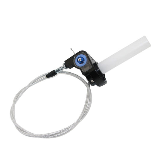 Off-road Motorcycle Modified 22mm Handle Throttle Clamp Hand Grip Big Torque Oil Visual Throttle Accelerator for with Cable(Blue with Silver Throttle Cable) by buy2fix