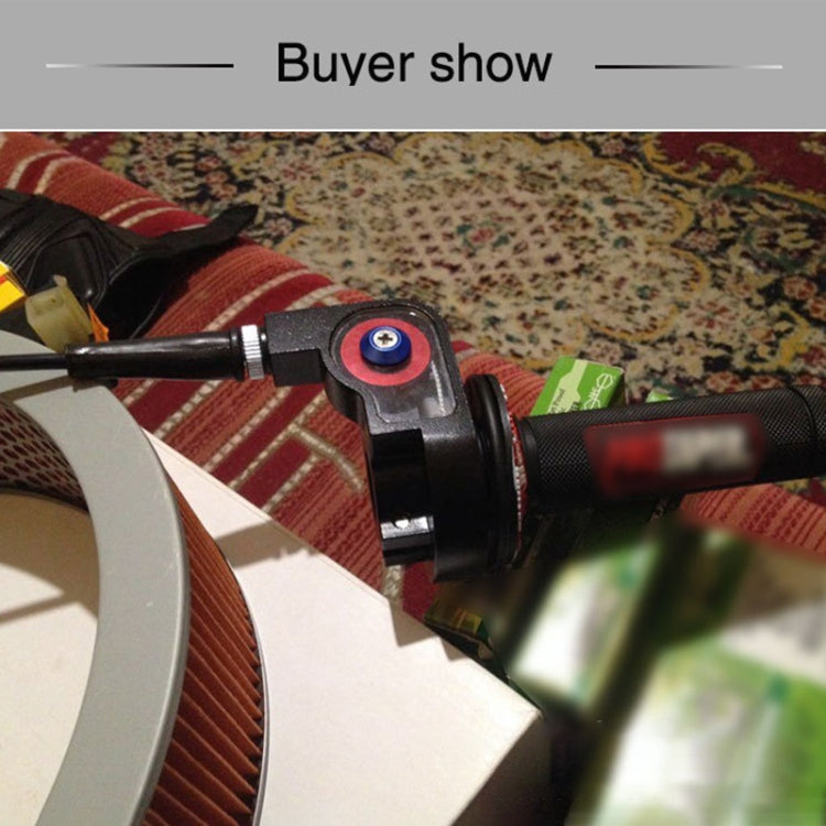 Off-road Motorcycle Modified 22mm Handle Throttle Clamp Hand Grip Big Torque Oil Visual Throttle Accelerator for with Cable(Blue with Silver Throttle Cable) by buy2fix