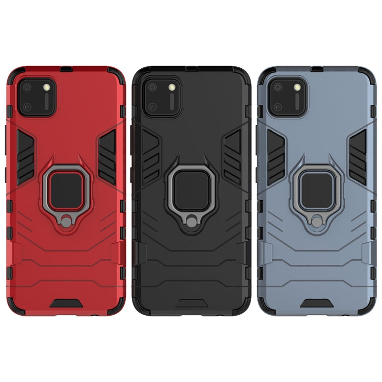 For OPPO Realme C11 PC + TPU Anti-fall Protective Case with Magnetic Ring Holder(Black) by buy2fix