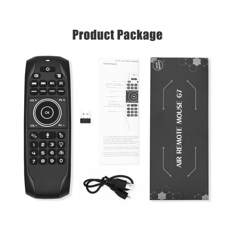 G7V Pro 2.4GHz Fly Air Mouse LED Backlight Wireless Keyboard Remote Control with Gyroscope for Android TV Box / PC, Support Intelligent Voice by buy2fix