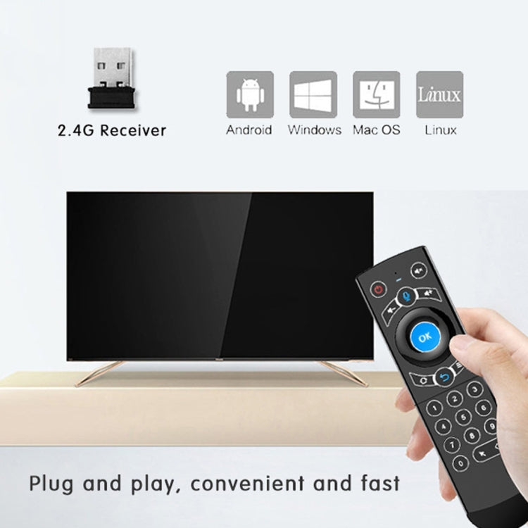G21 2.4GHz Fly Air Mouse LED Backlight Wireless Keyboard Remote Control with Gyroscope for Android TV Box / PC, Support Intelligent Voice (Orange) - MINI PC Accessories & Gadgets by buy2fix | Online Shopping UK | buy2fix
