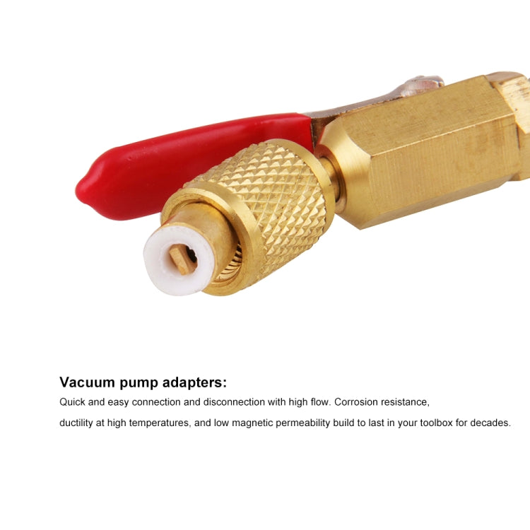 6 in 1 Car Air Conditioning Refrigerant Angled Compact Ball Valve for HVAC / AC Air Conditioning Maintenance by buy2fix