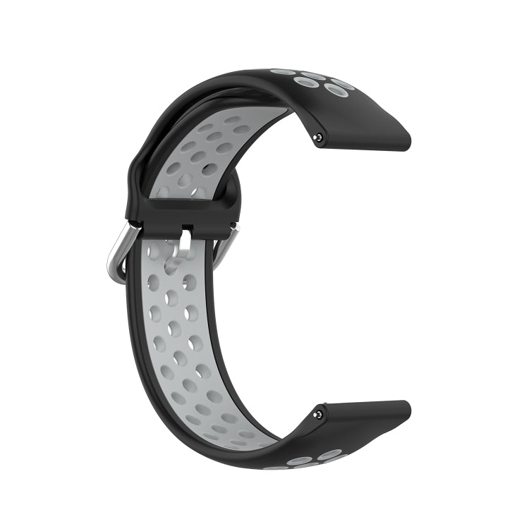 For Galaxy Watch 3 41mm Silicone Two-color Watch Band, Size: Free Size 20mm(Black Gray) - Watch Bands by buy2fix | Online Shopping UK | buy2fix