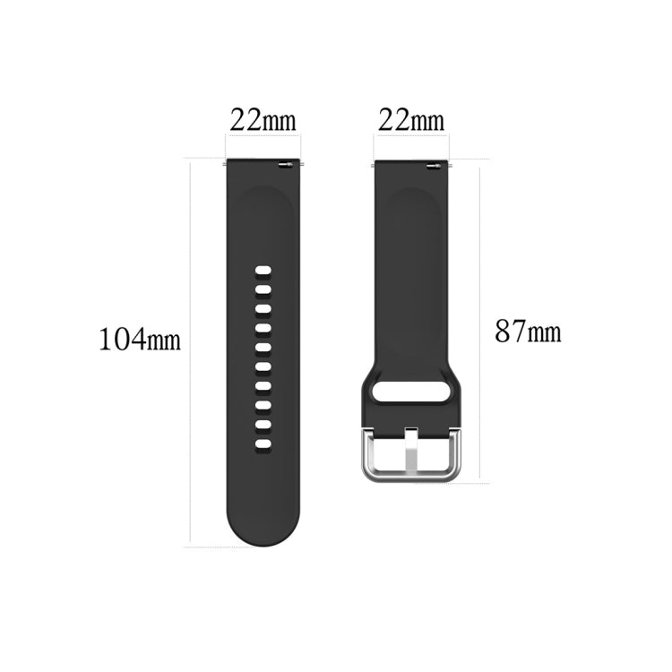 For Xiaomi Haylou Solar LS05 Silicone Solid Color Silver Buckle Watch Band, Size: 22mm(Purple) - Watch Bands by buy2fix | Online Shopping UK | buy2fix