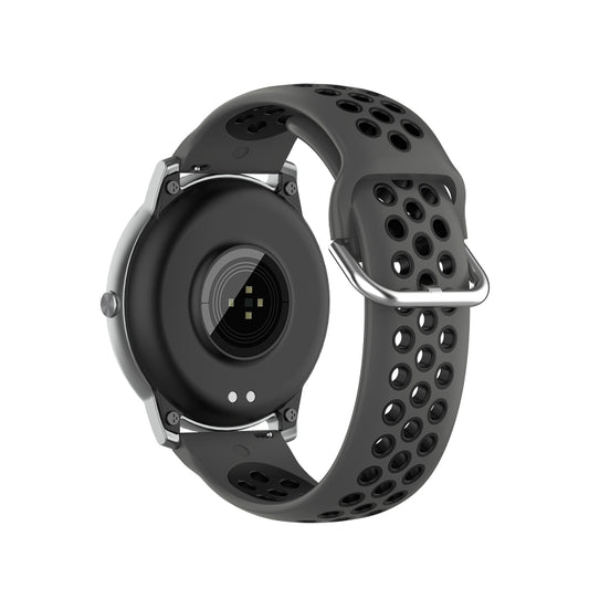 For Xiaomi Haylou Solar LS05 Two-tone Silicone Watch Band, Size: 22mm(Coal Black) by buy2fix