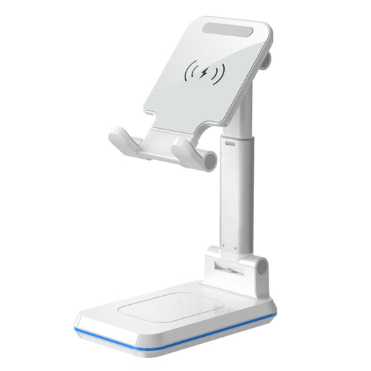 T6 2 in 1 Portable Folding Stand Wireless Charging, Style:Single Charge(White) by buy2fix