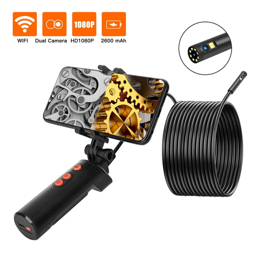 F280 8mm 1080P IP68 Waterproof Dual Camera WiFi Digital Endoscope, Length:2m Hard Cable(Black) by buy2fix