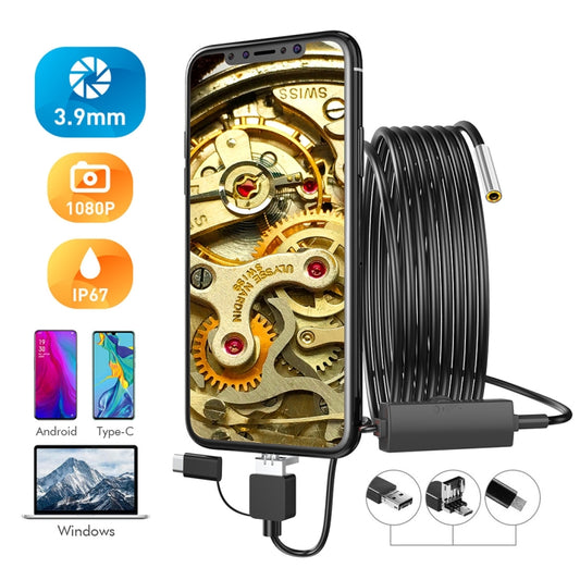 inskam107 3.9mm 3 In 1 HD Waterproof Industry Digital Endoscope Inspection Camera, Length:5m Hard Cable - by buy2fix | Online Shopping UK | buy2fix