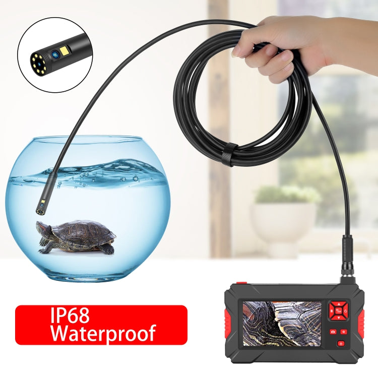 P30 8mm 1080P IP68 Waterproof 4.3 inch Screen Dual Camera Digital Endoscope, Length:2m Hard Cable(Black) - by buy2fix | Online Shopping UK | buy2fix