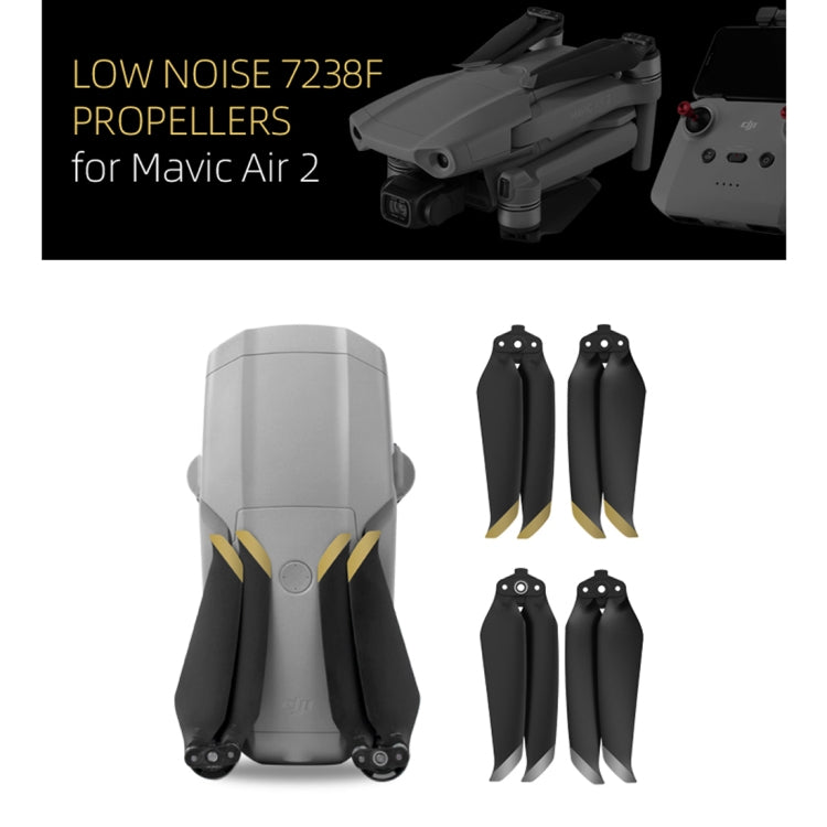 1 Pair Sunnylife 7238F-1 For DJI Mavic Air 2 Low Noise Quick-release Propellers(Gold) - DIY Propeller by buy2fix | Online Shopping UK | buy2fix