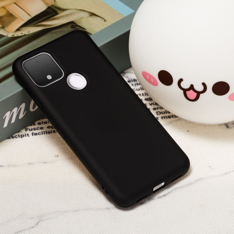 For Google Pixel 5 Pure Color Liquid Silicone Shockproof Full Coverage Case(Black) - Google Cases by buy2fix | Online Shopping UK | buy2fix